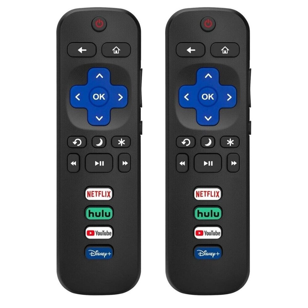Replacement Remote Control for Roku TV All TCL Hisense Series Smart TVs, 2 Pack